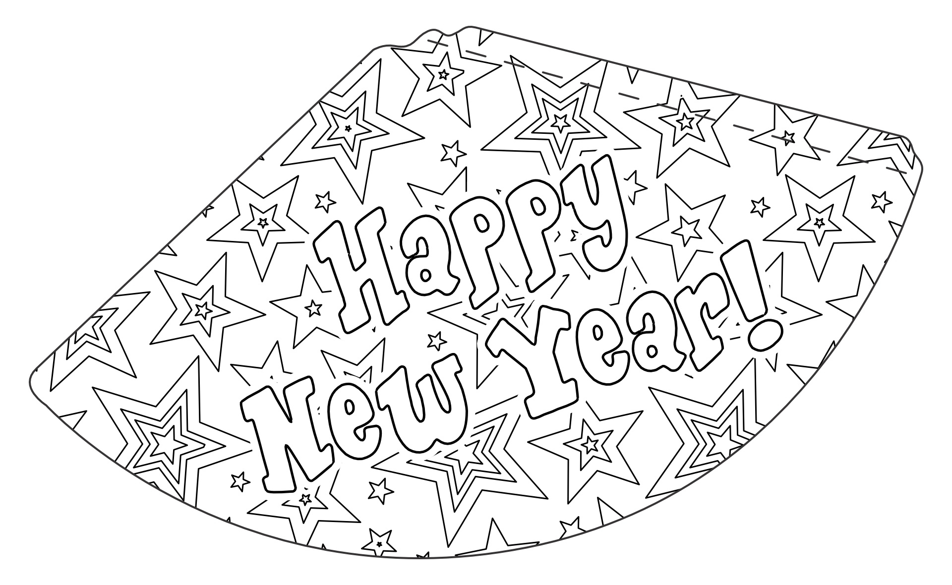 Free Printable Coloring New Years Hat Craft New Years Party Hat with Happy New Year Hats Printable