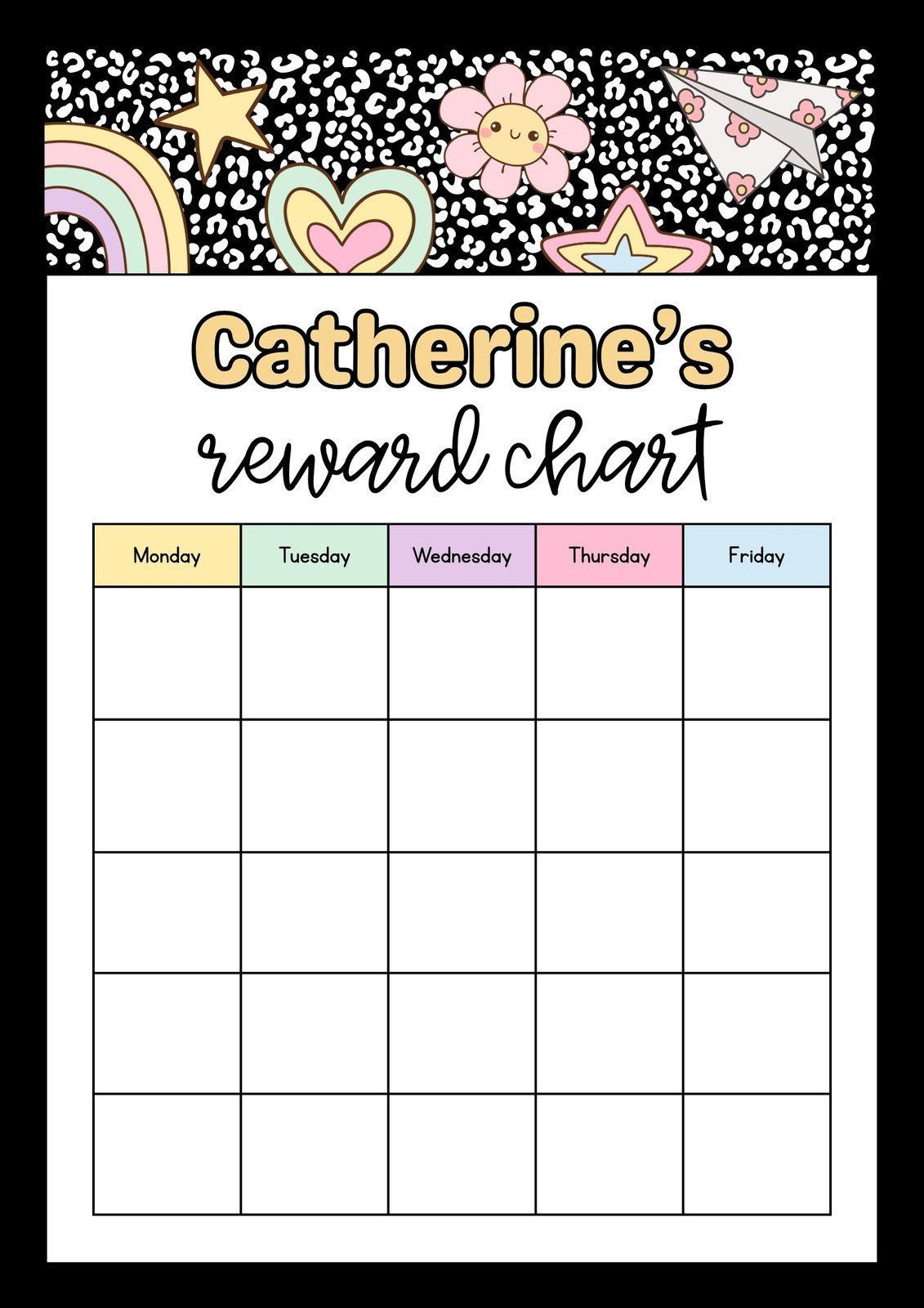 Free Printable, Customizable Reward Chart Poster Templates | Canva with Reward Chart Printable Free Download