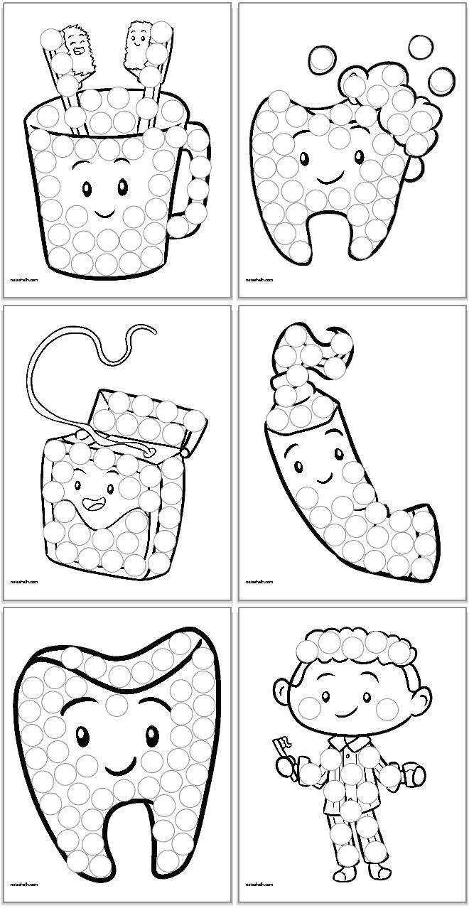 Free Printable Dental Health Dot Marker Coloring Pages | Dental with regard to Free Printable Dental Health Activities For Preschoolers