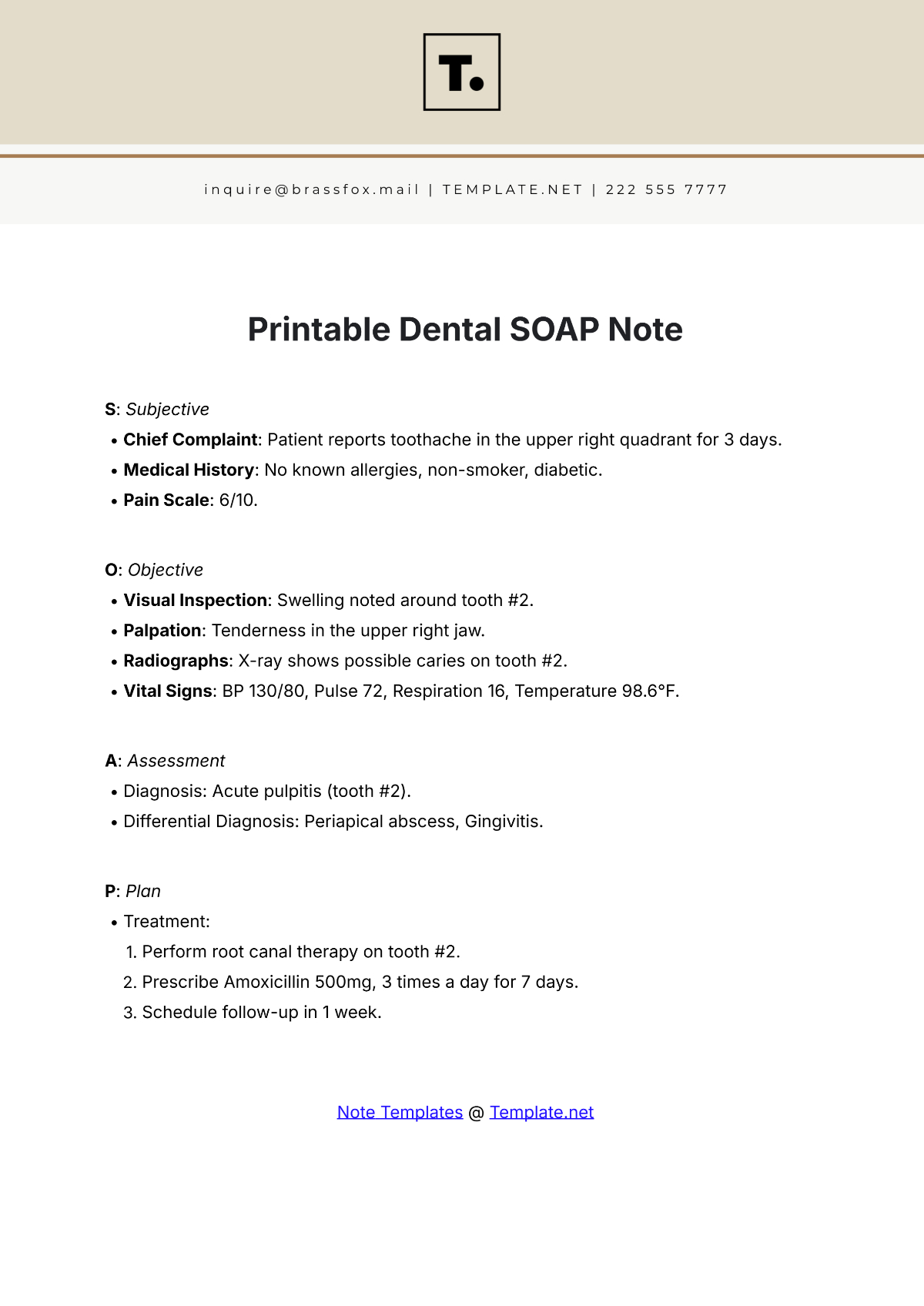 Free Printable Dental Soap Note Template To Edit Online regarding Printable Dental Clinical Notes Template
