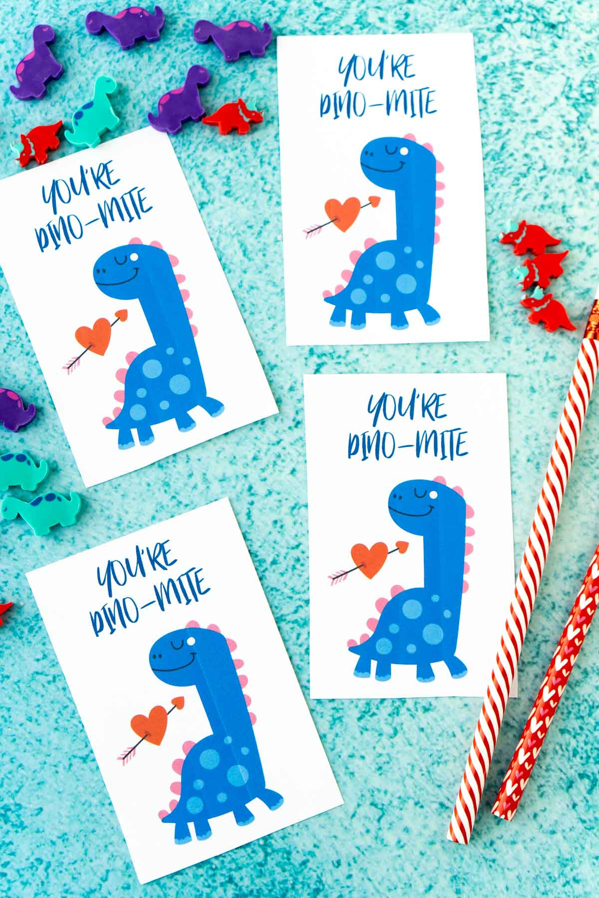Free Printable Dinosaur Valentine Cards For Kids - Play Party Plan in Free Printable Dinosaur Valentine Cards