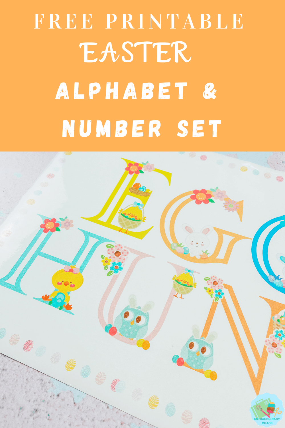 Free Printable Easter Alphabet (Letters & Numbers for Free Printable Easter Alphabet Letters