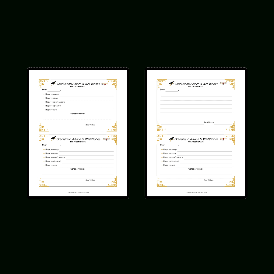 Free Printable Graduation Advice Cards For Graduation Parties within Free Printable Advice For The Graduate Printable