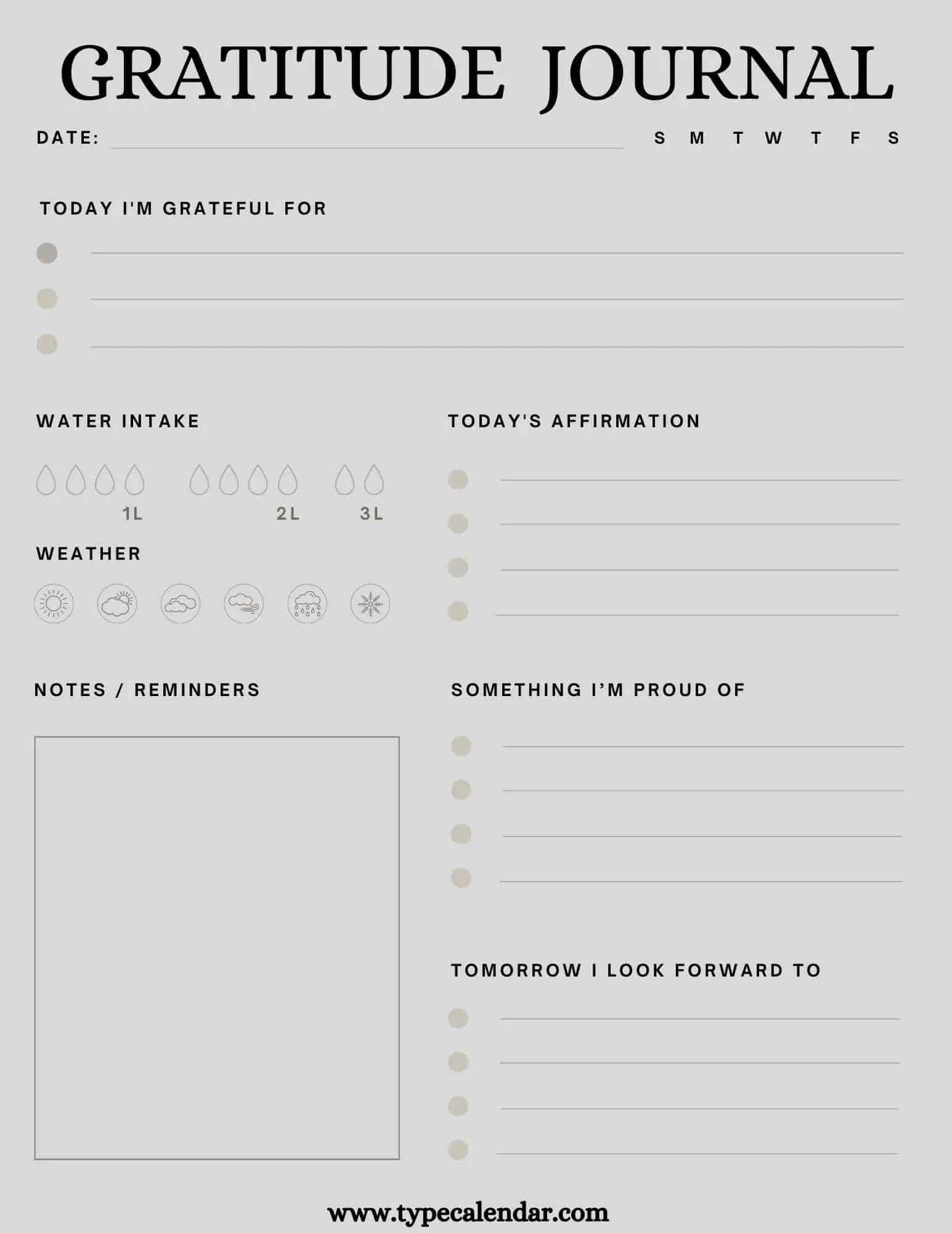 Free Printable Gratitude Journal Templates [Pdf, Word] with Free Printable Gratitude Journal