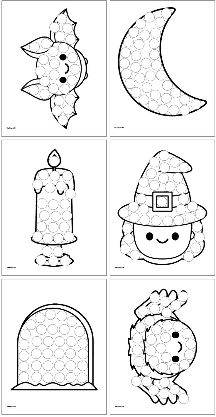 Free Printable Halloween Dot Marker Coloring Pages with Halloween Dot To Dot Printables