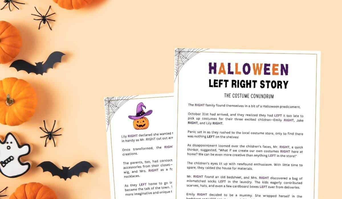 Free Printable Halloween Left Right Game for Halloween Left Right Game Free Printable