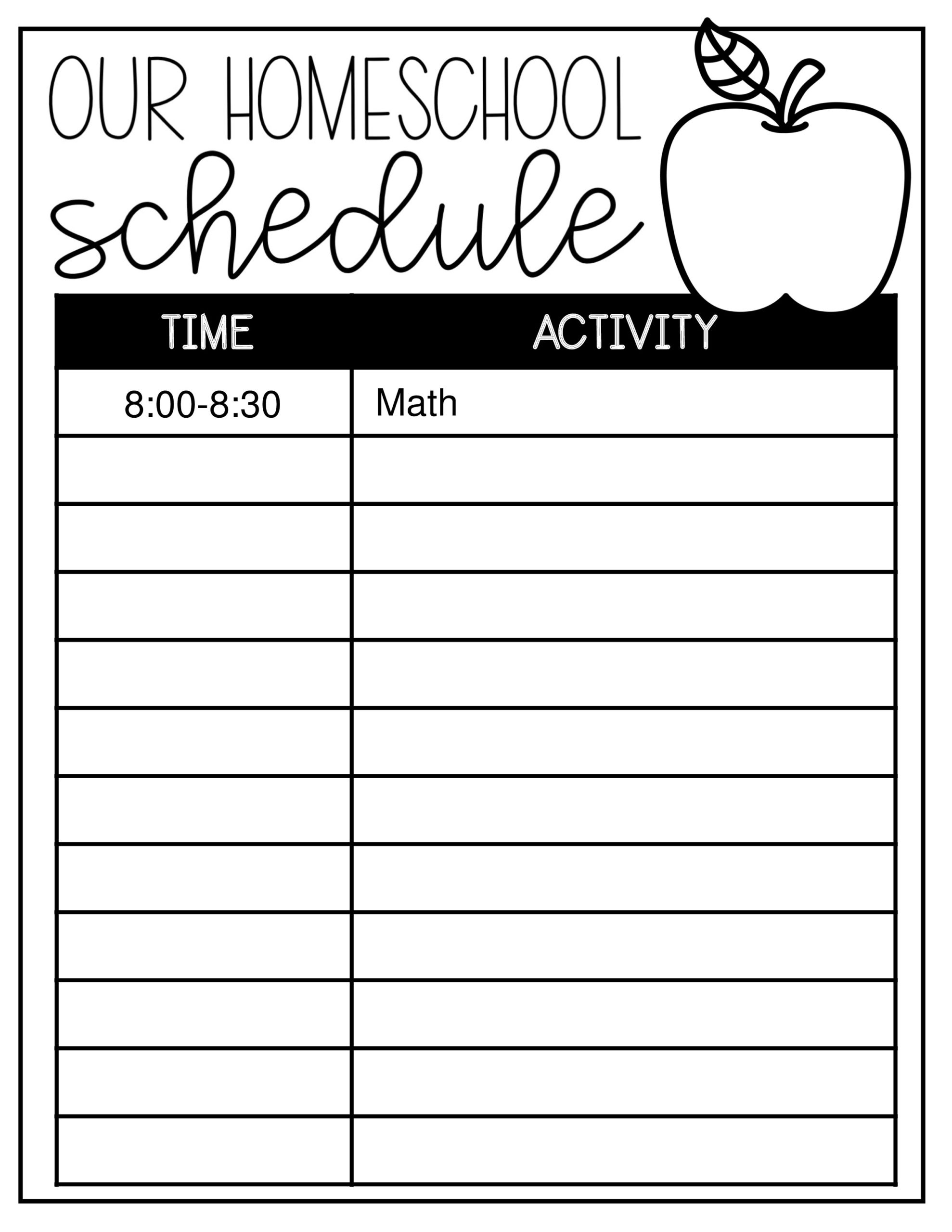 Free Printable Homeschool Daily Schedule Printable Kids Daily with Free Printable Homeschool Daily Schedule Printable