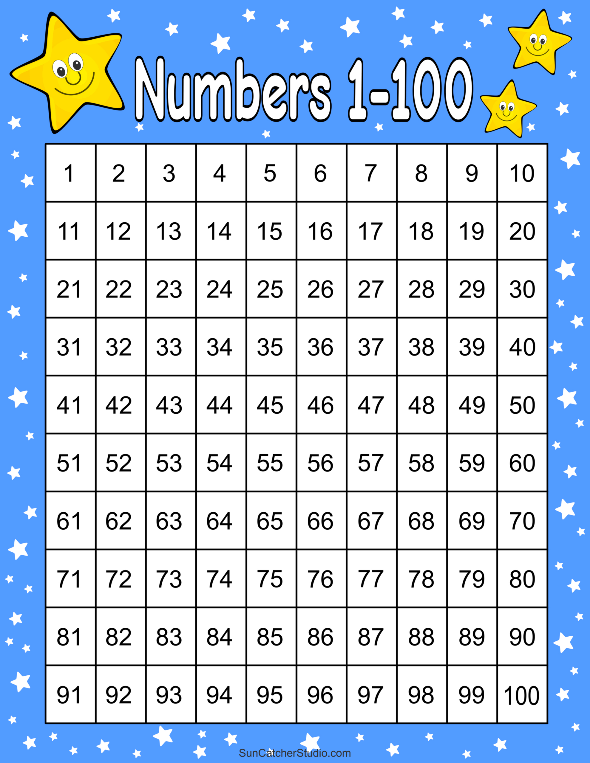 Free Printable Hundreds Charts (Numbers 1 To 100) – Diy Projects for Free Printable Number Charts 1-100