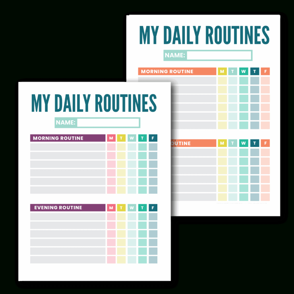 Free Printable Kid'S Daily Routine Chart Template - The in Free Printable Routine Charts
