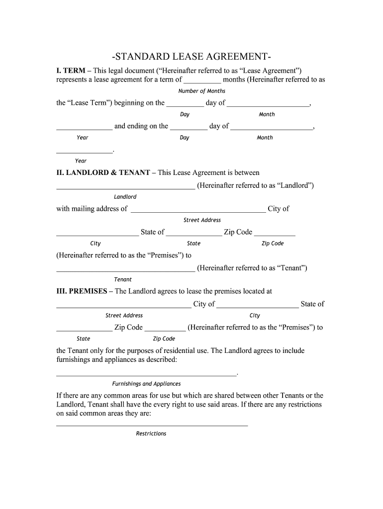 Free Printable Lease Agreement: Fill Out & Sign Online | Dochub for Free Printable Lease Agreement