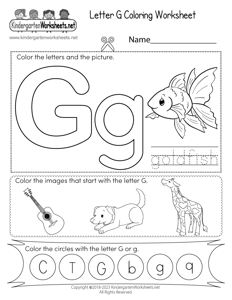 Free Printable Letter G Coloring Worksheet with regard to Free Printable Letter G Worksheets
