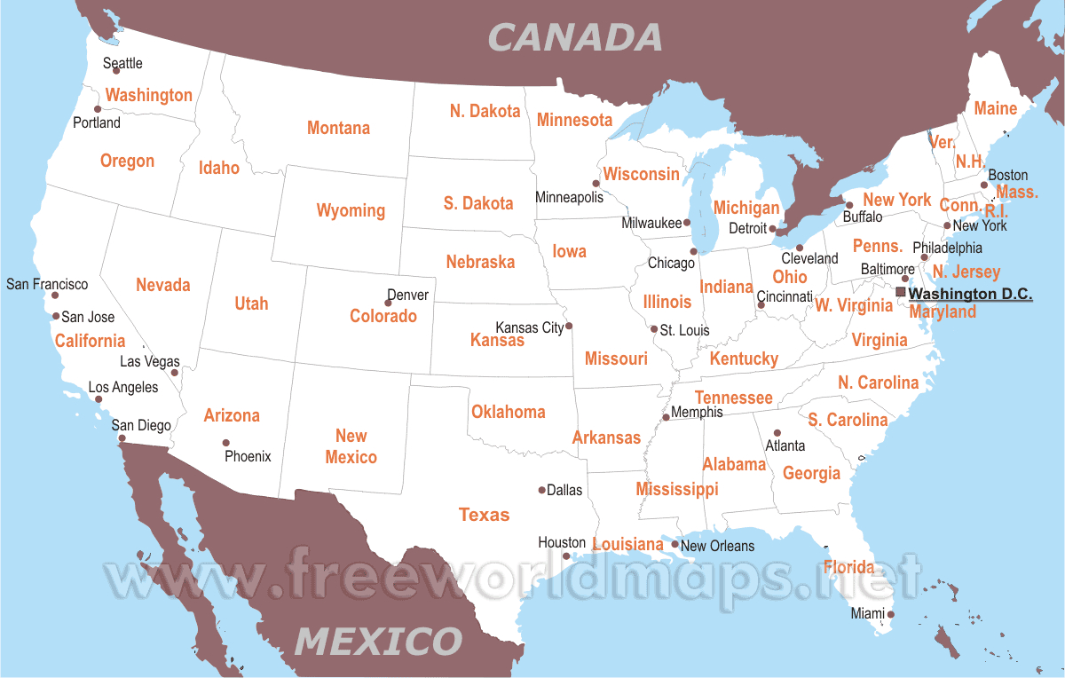 Free Printable Maps Of The United States throughout Pdf Printable Map of the United States
