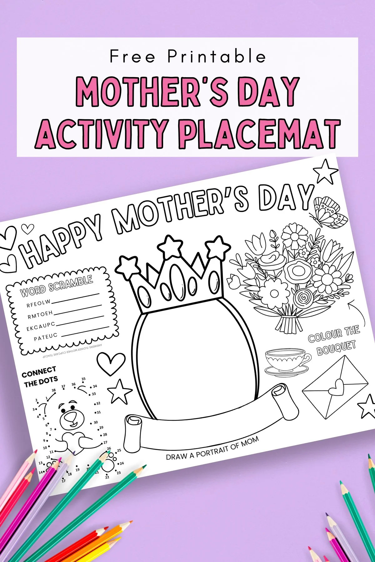 Free Printable Mother'S Day Activity Placemat — Gathering Beauty in Free Mother's Day Printables For Kids