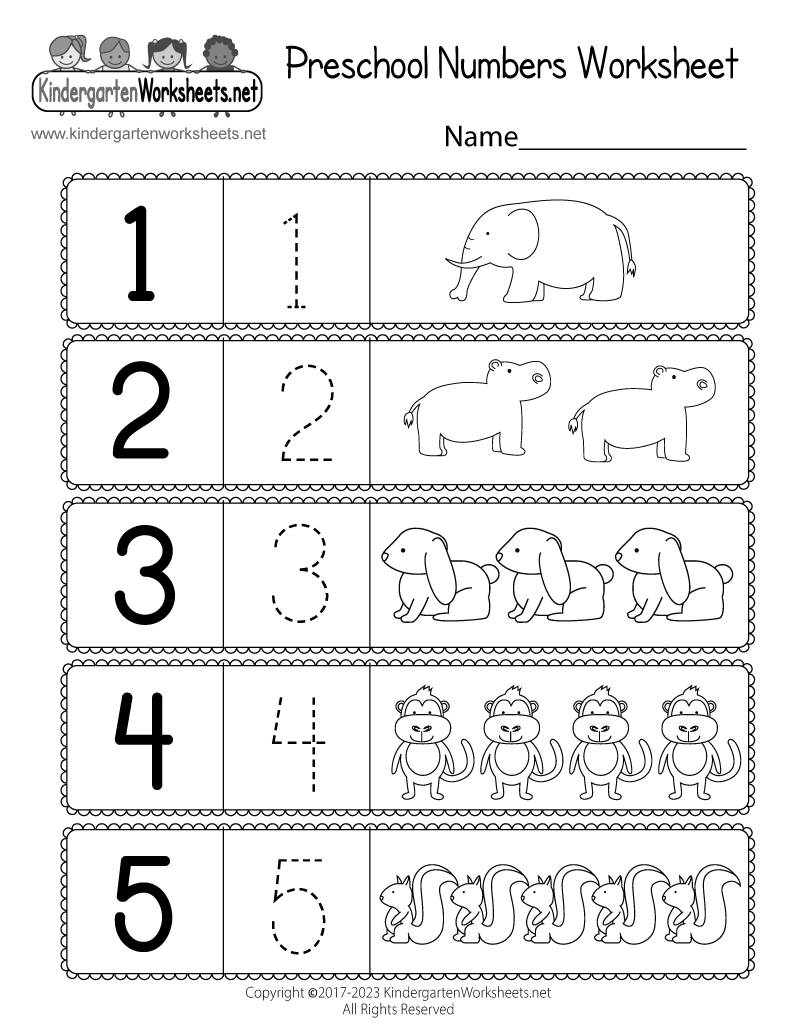 Free Printable Preschool Numbers Worksheet pertaining to Free Printable Preschool Worksheets Numbers