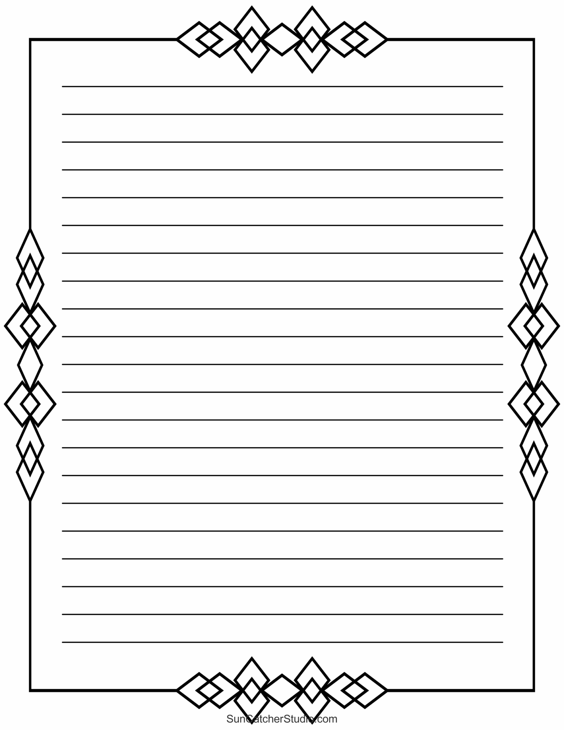 Free Printable Stationery And Lined Letter Writing Paper – Free in Free Printable Paper with Borders