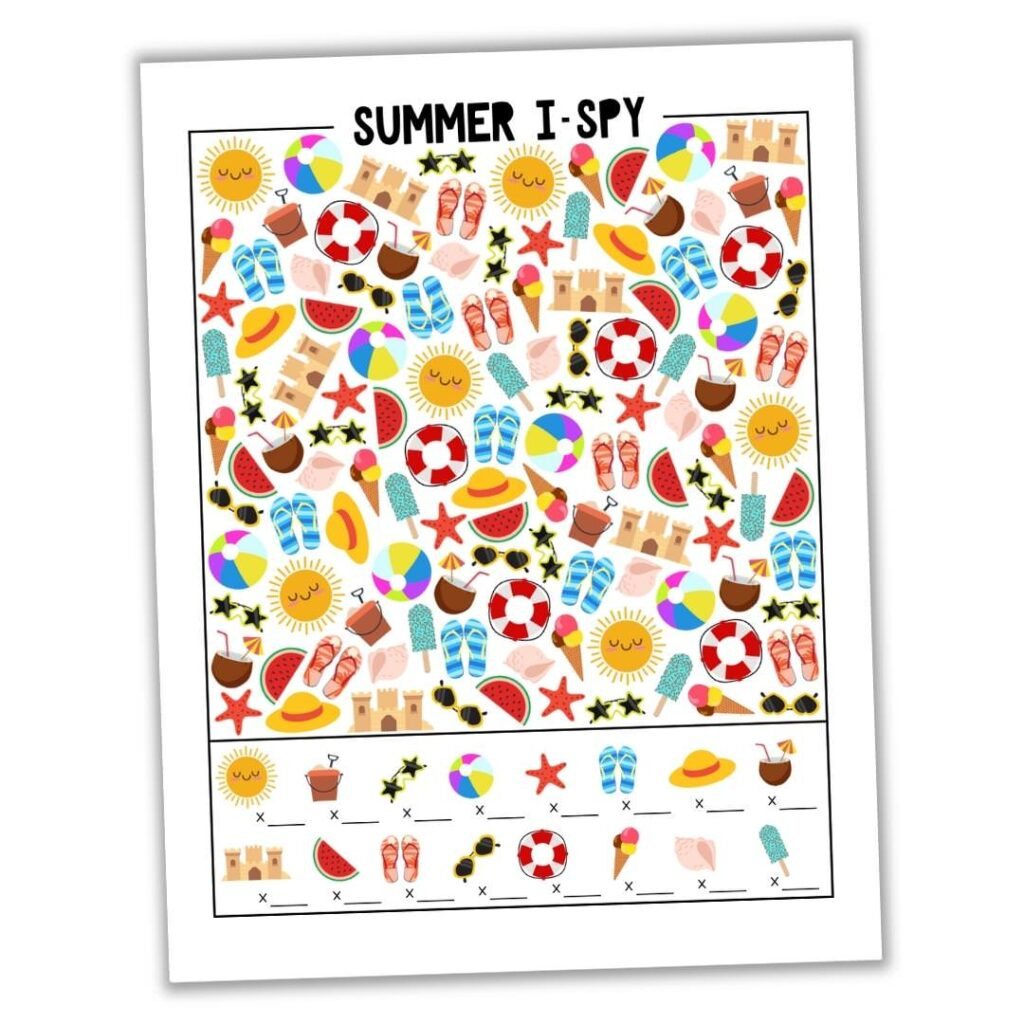 Free Printable Summer I Spy Worksheet (+ Answer Key!) - The Craft intended for I Spy Summer Free Printable