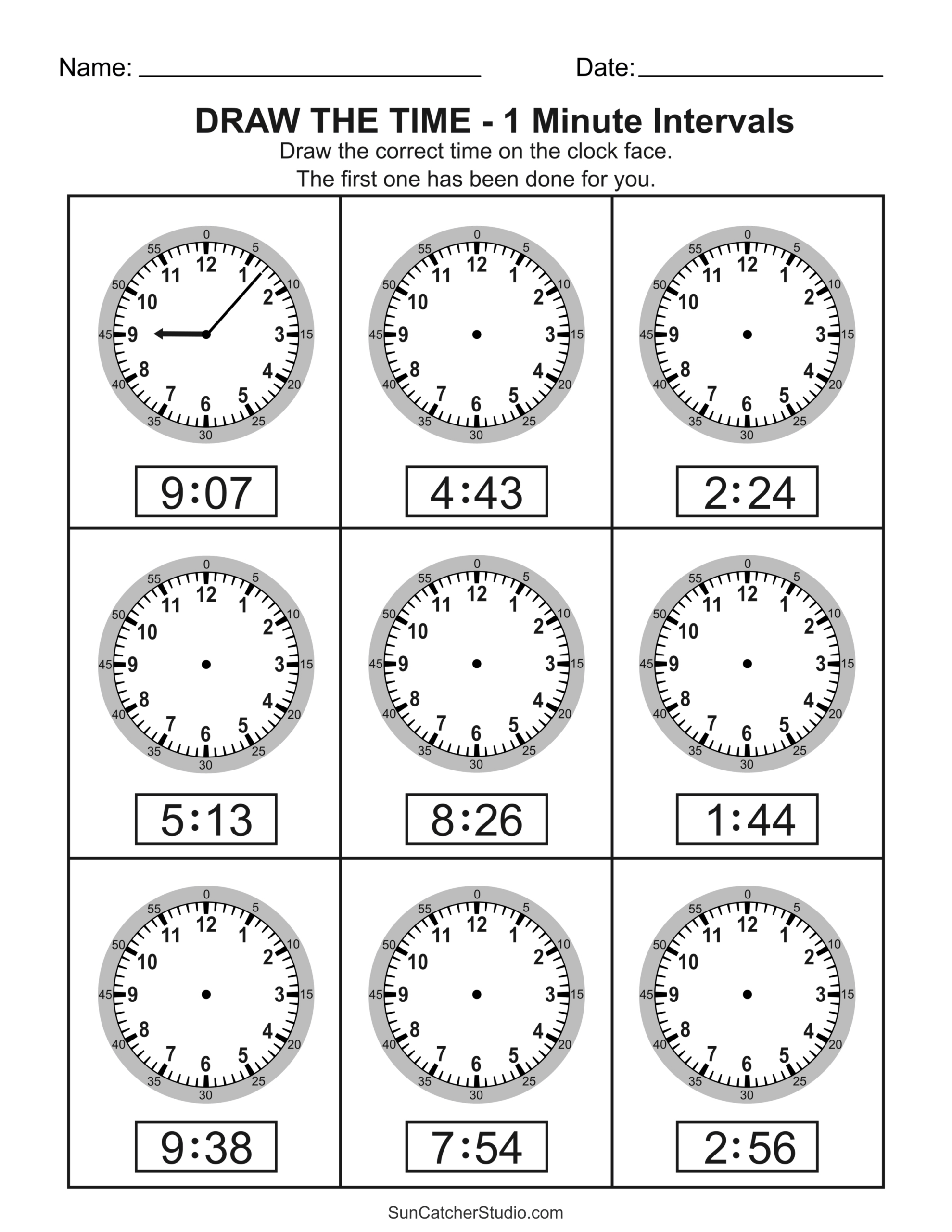 Free Printable Telling Time Worksheets (Analog Clock) – Free for Printable Clocks For Teaching Time