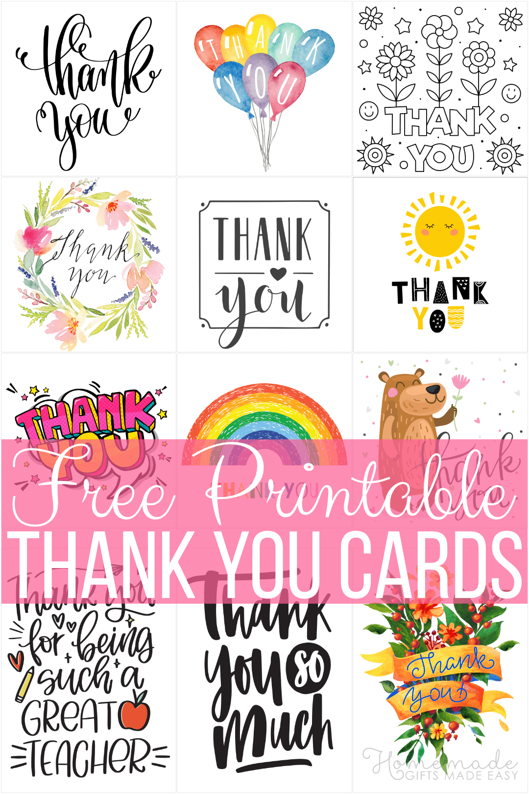 Free Printable Thank You Cards intended for Thank You Notes Printable Free