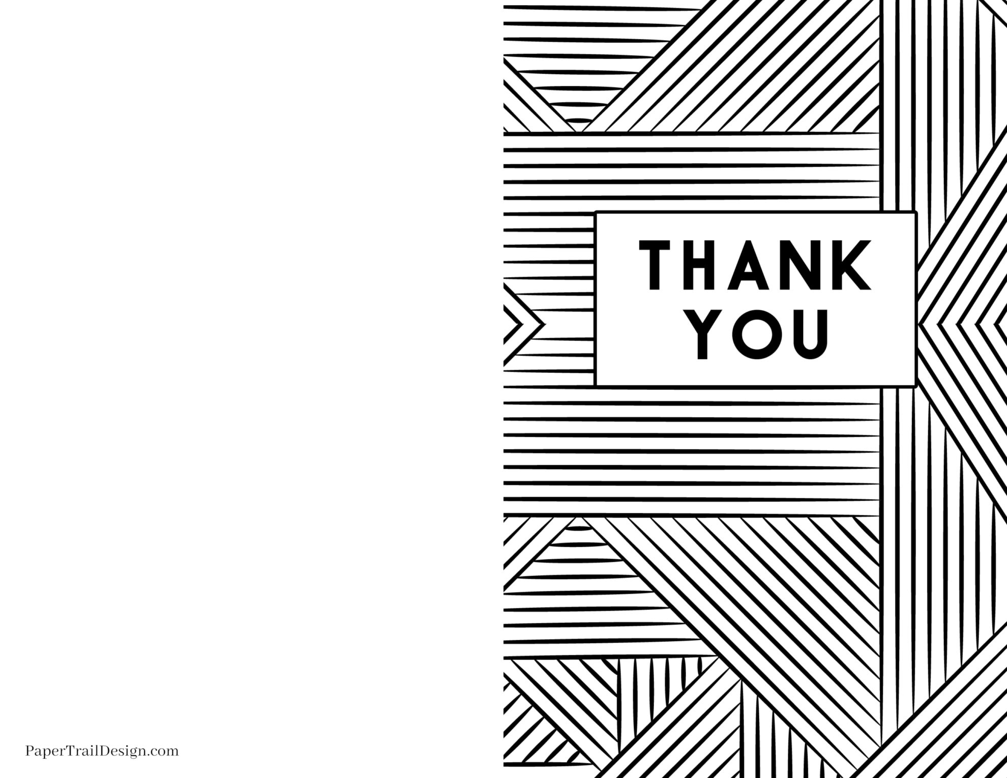 Free Printable Thank You Cards - Paper Trail Design with Foldable Free Printable Printable Thank You Cards