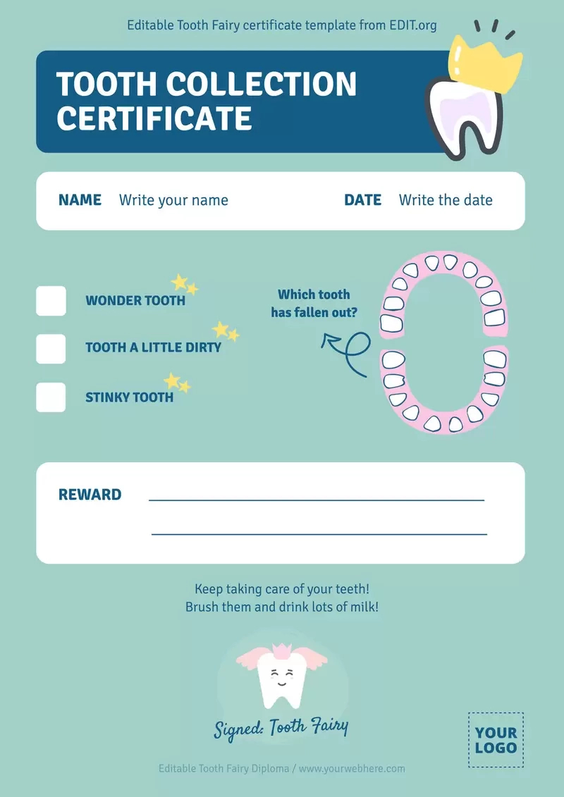 Free Printable Tooth Fairy Certificates intended for Free Tooth Fairy Certificate Printable