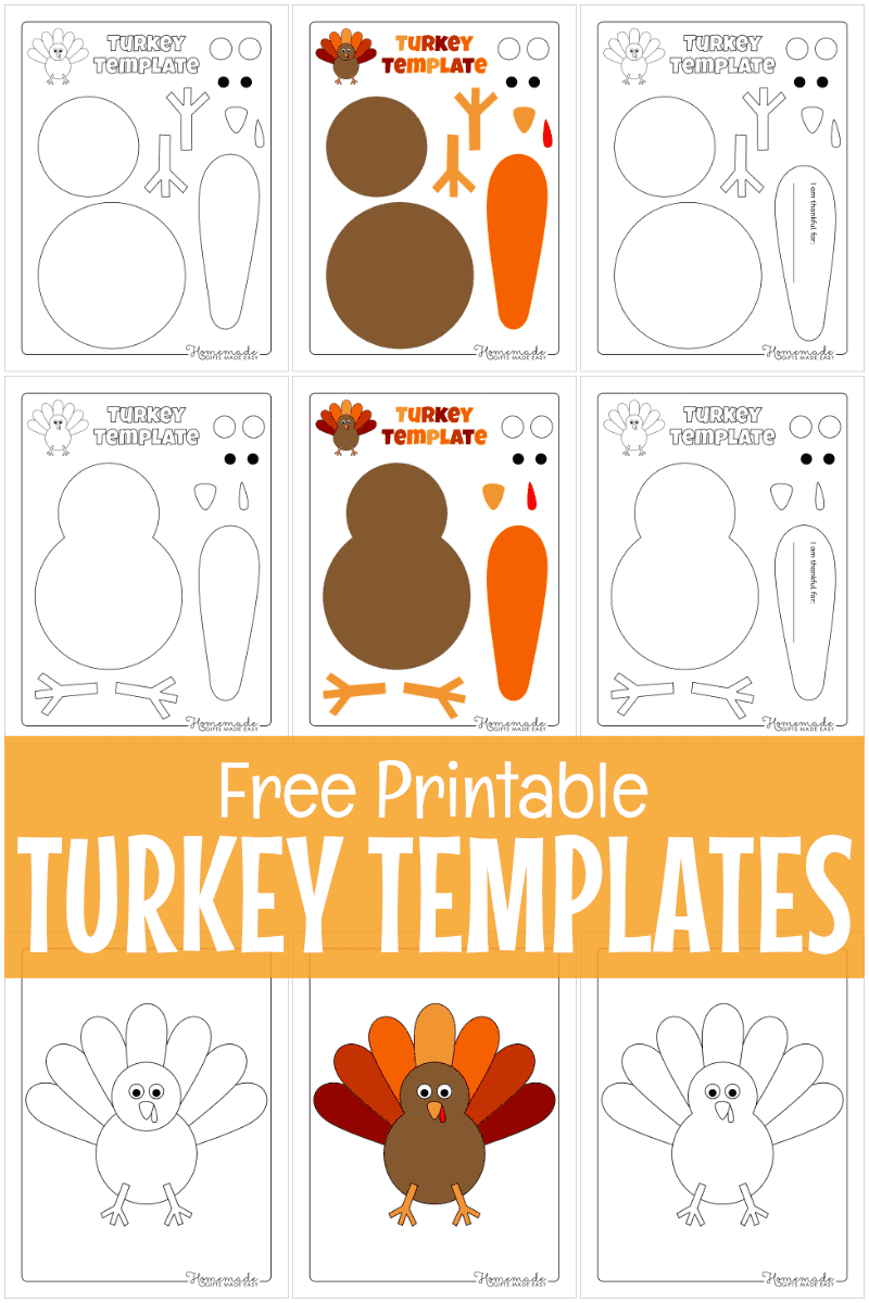 Free Printable Turkey Template For Thanksgiving Crafts intended for Thanksgiving Turkey Template Printable