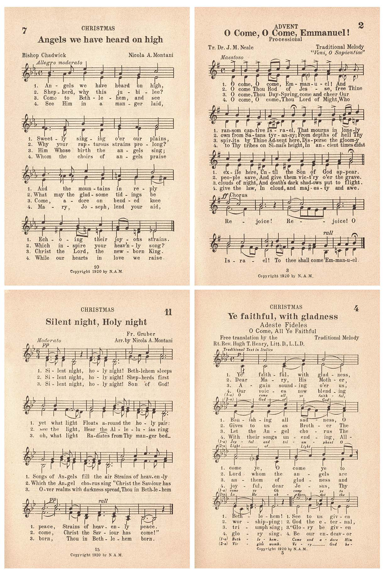 Free Printable Vintage Christmas Sheet Music Hymns • Rose Clearfield inside Printable Christmas Songs Sheet Music