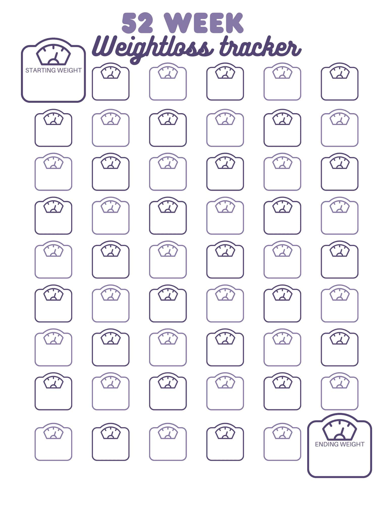 Free Printable Weightloss Motivation Tracker inside Cute Weight Loss Tracker Printable Free