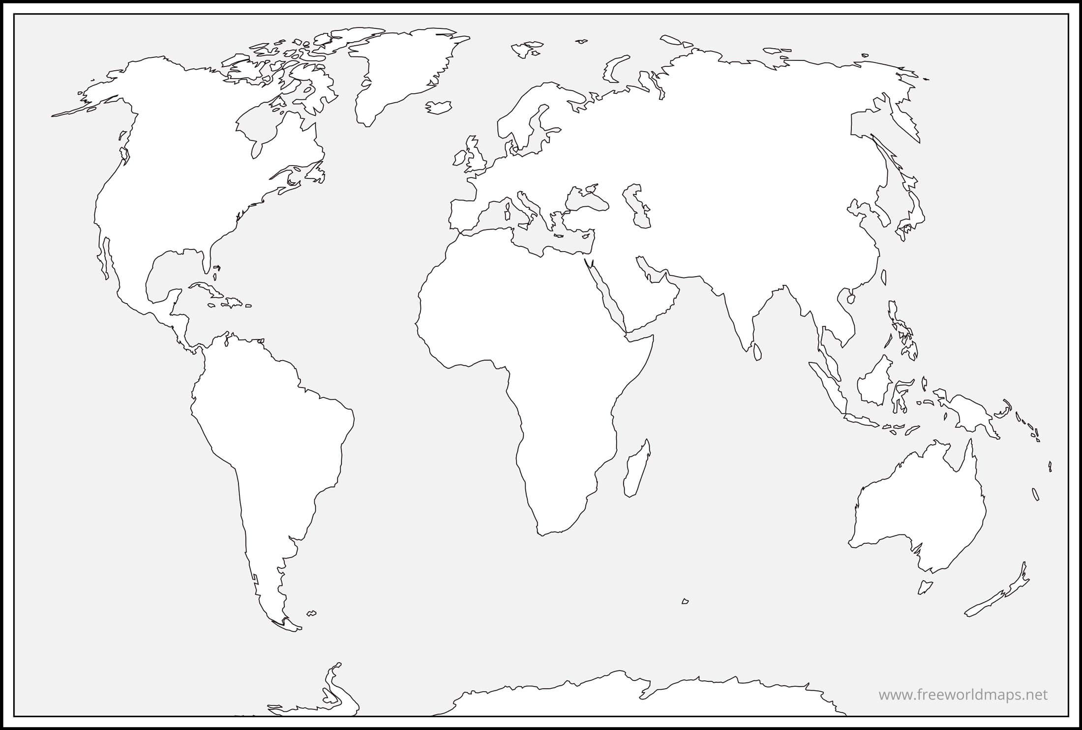 Free Printable World Maps for World Map Black White Printable