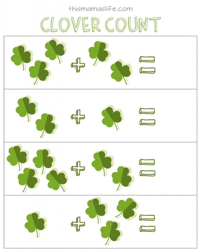 Free Printables - St Patrick'S Day Counting , Match Up & Word with regard to St Patricks Day Activities For Kids Printable