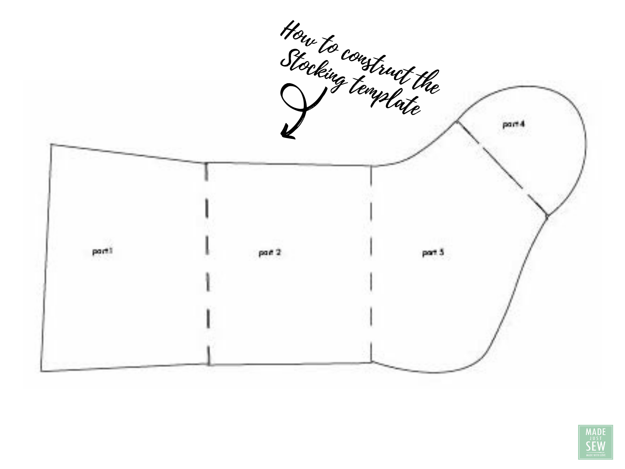 Free Quilted Christmas Stocking Pattern! — Made Just Sew regarding Template Print Free Printable Christmas Stocking Pattern