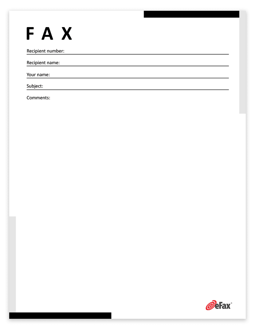 Free Simple Fax Cover Sheets | Efax intended for Free Fax Cover Sheet Printable