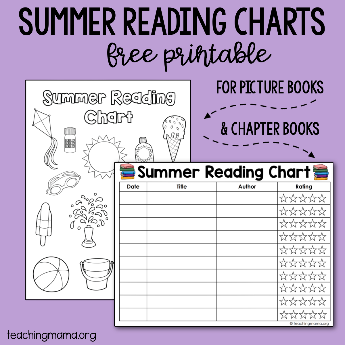 Free Summer Reading Charts - Teaching Mama throughout Free Printable Summer Reading Chart