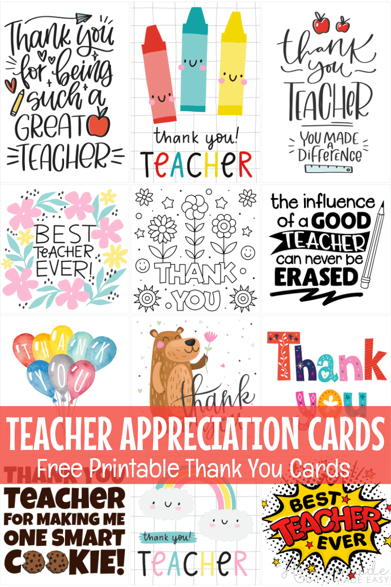 Free Teacher Appreciation Cards & Thank You Cards For Teachers 2025 inside Free Printable Cards For Teachers