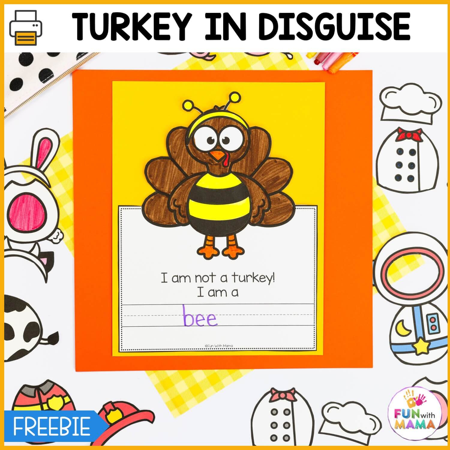Free Turkey In Disguise Project Template intended for Turkey in Disguise Printable Outfits