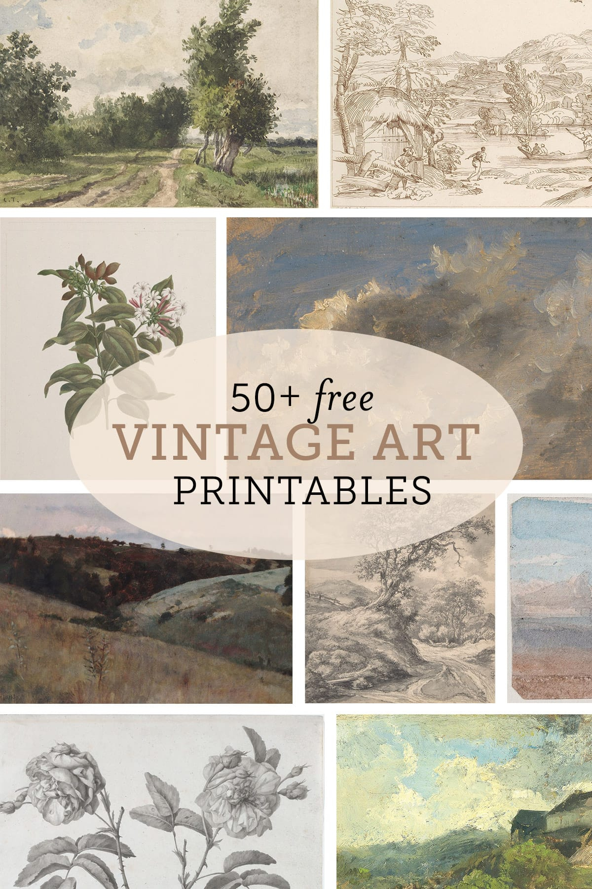 Free Vintage Printable Art Sources - Jenna Sue Design throughout Vintage Free Printable Wall Art