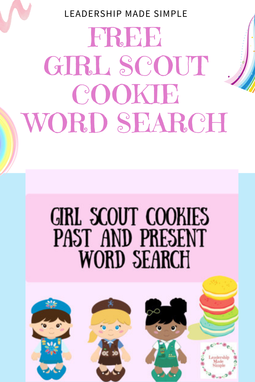 Friday Freebie Girl Scout Cookie Word Search – Troop Leader with Free Girl Scout Cookie Printables