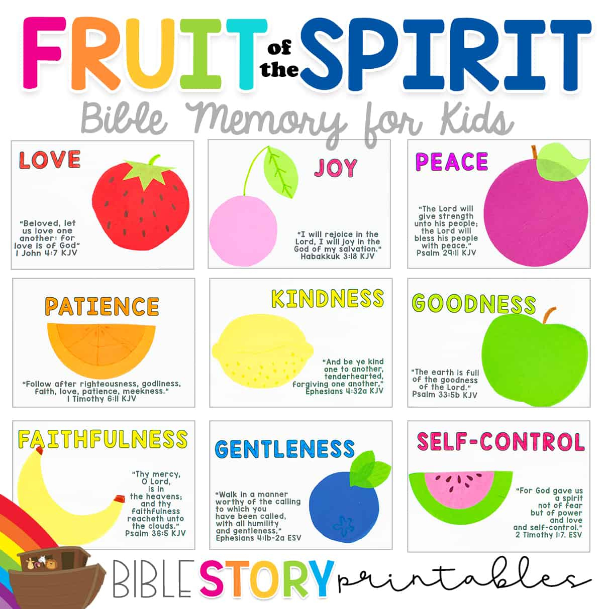 Fruit Of The Spirit Archives - Bible Story Printables regarding Fruits of the Spirit Printable