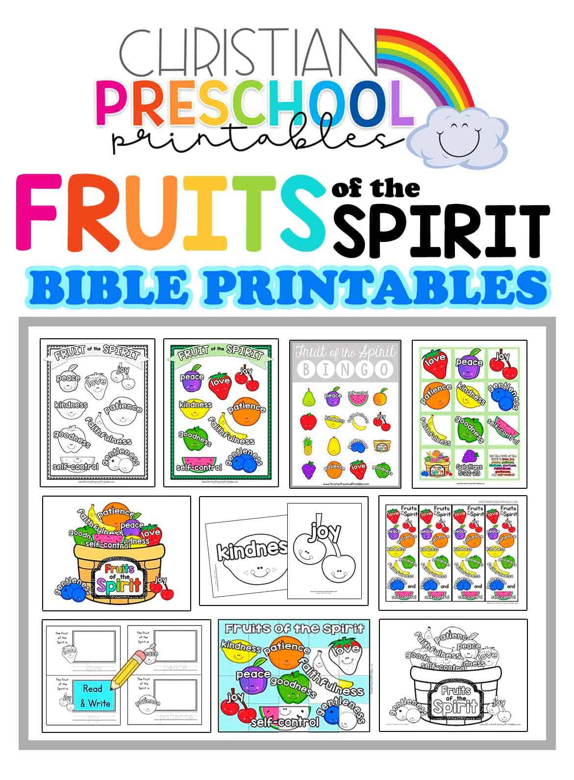 Fruit Of The Spirit Printables - Christian Preschool Printables in Fruits of the Spirit Printable