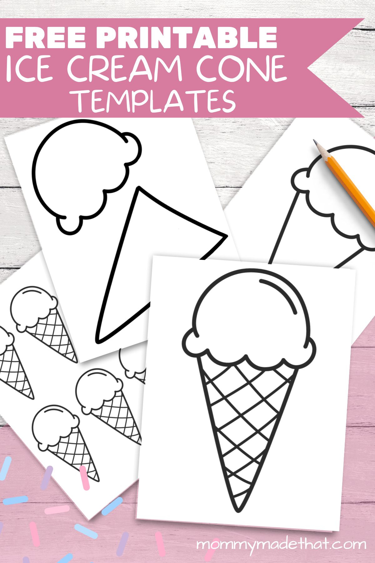 Fun Ice Cream Cone Templates For Crafts & Coloring throughout Printable Ice Cream Cone Template