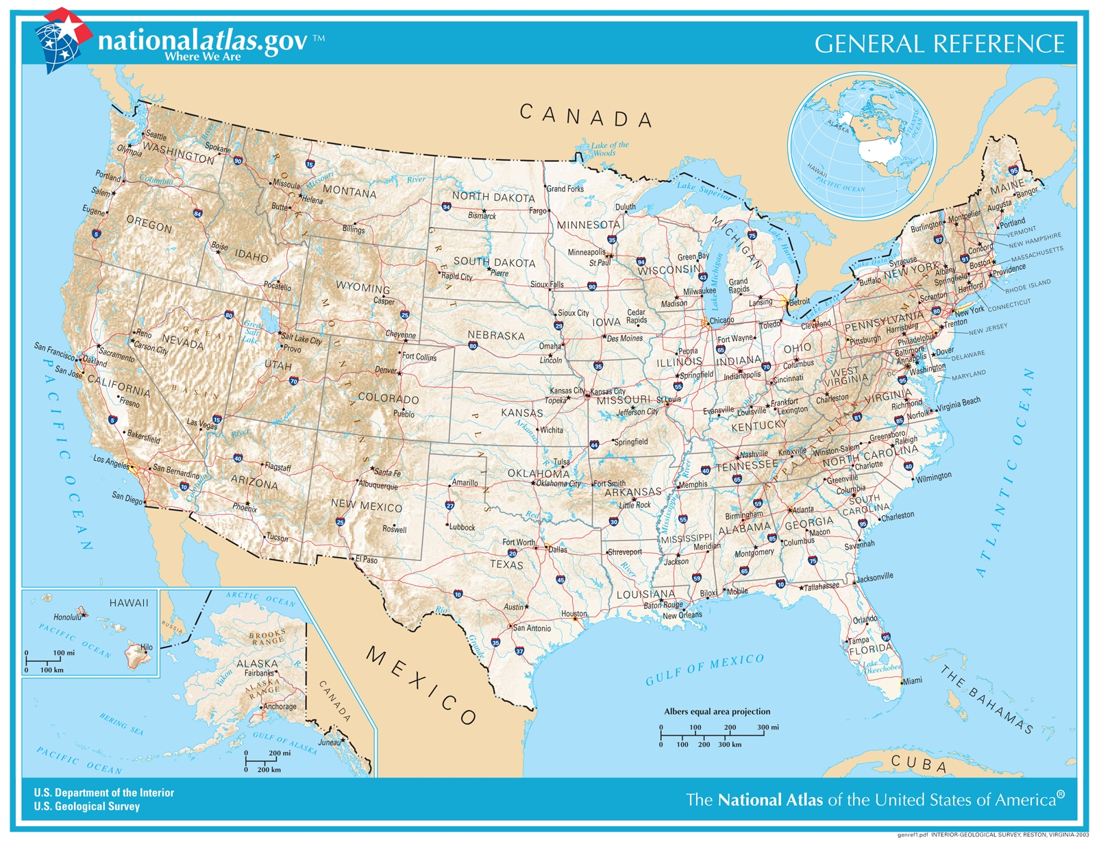 General Reference Printable Map | U.s. Geological Survey throughout Large Printable Map Of United States