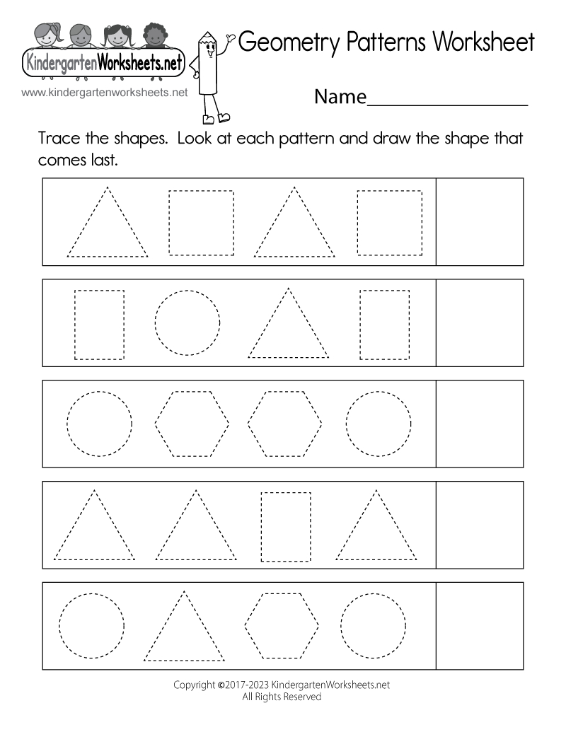 Geometry Patterns Worksheet - Free Printable, Digital, & Pdf inside Free Printable Kindergarten Pattern Worksheets