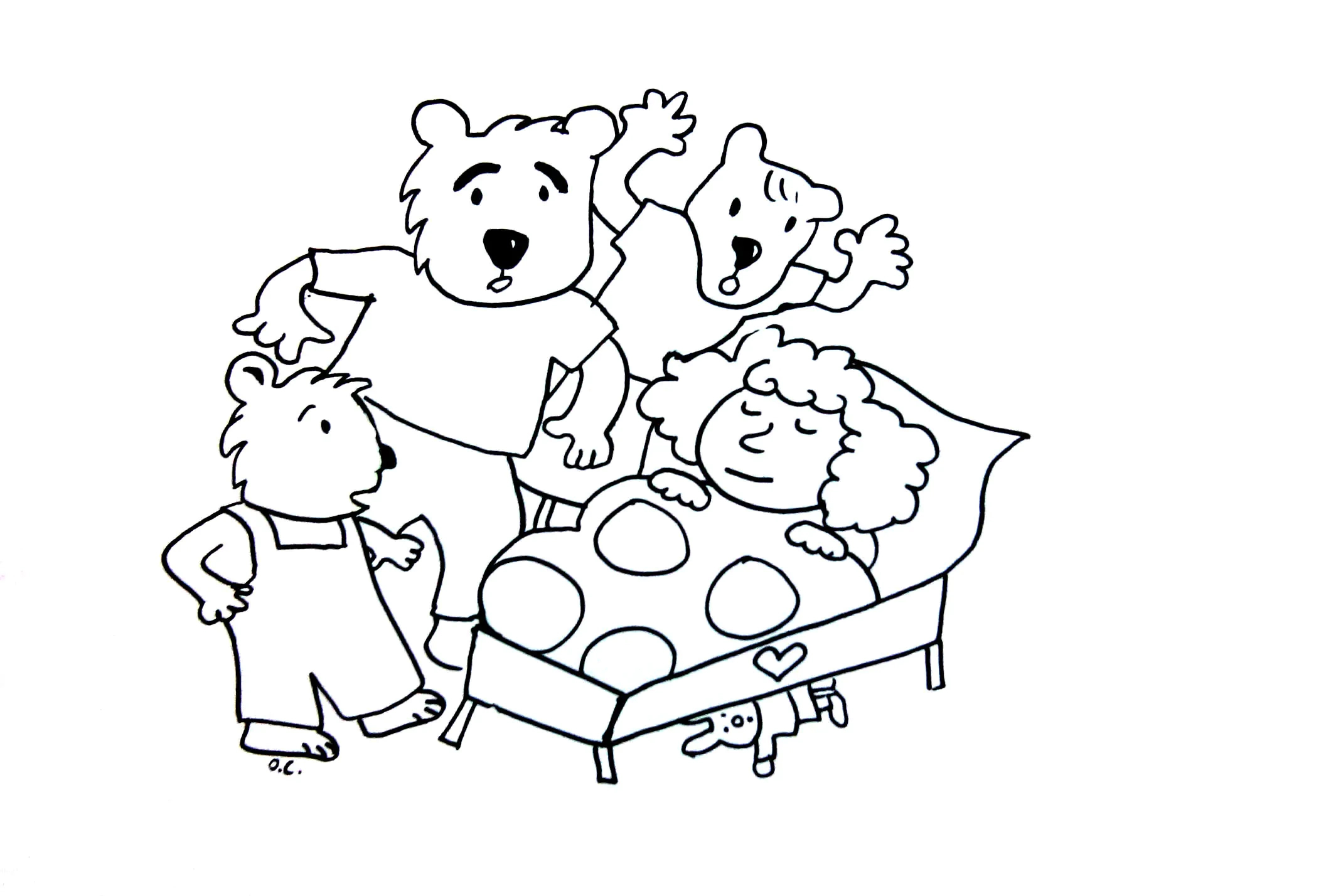 Goldilocks And The Three Bears - Tale Coloring Pages For Kids with Goldilocks And The Three Bears Printable