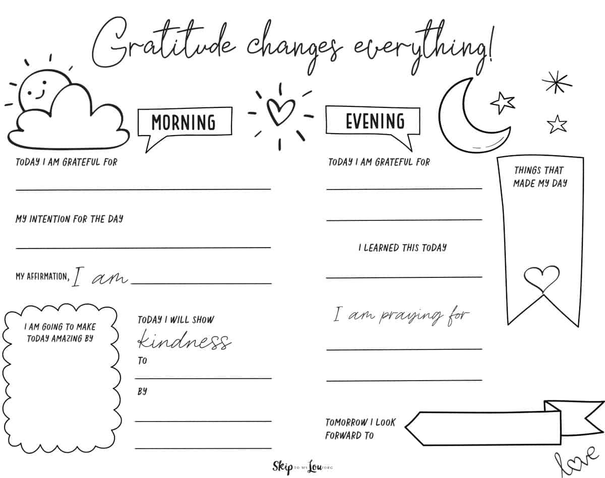 Gratitude Journal Template | Skip To My Lou throughout Free Printable Gratitude Journal