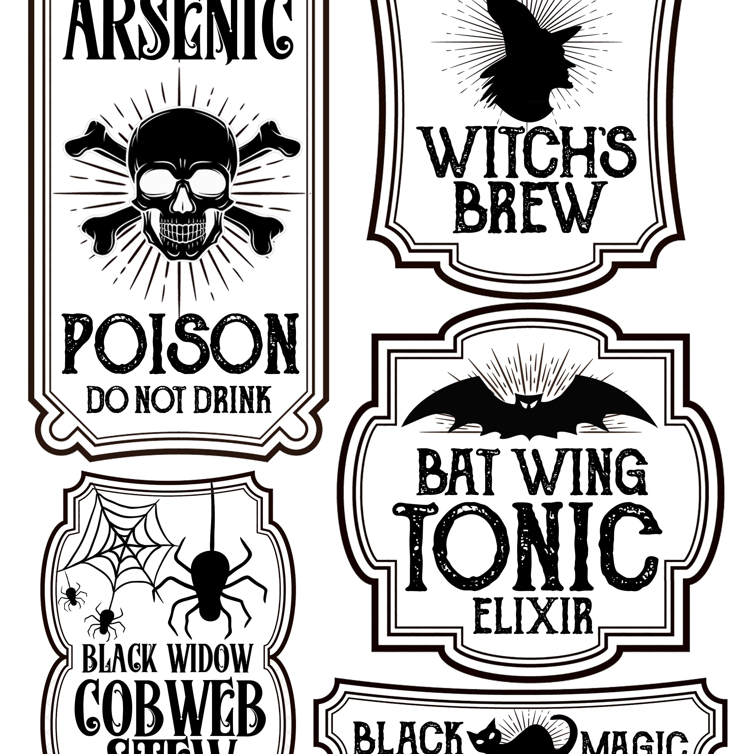 Halloween Bottle Labels - Free Printables - Potions Labels intended for Pdf Free Printable Halloween Labels