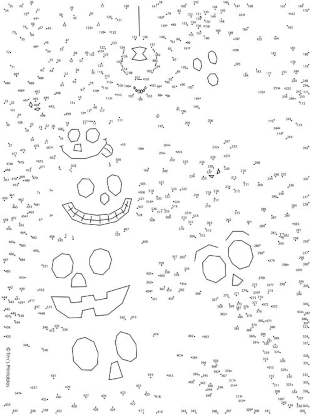 Halloween Dot-To-Dot / Verbinde Die Dots Pdf - 538 Dots - Etsy.de inside Halloween Dot To Dot Printables