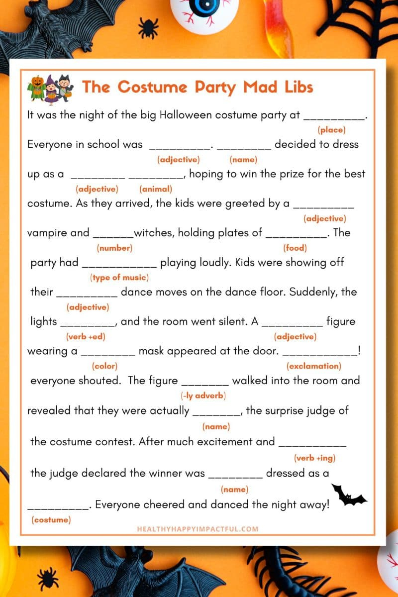 Halloween Mad Libs Free Printable (For A Frightfully Good Time regarding Halloween Mad Libs Printable