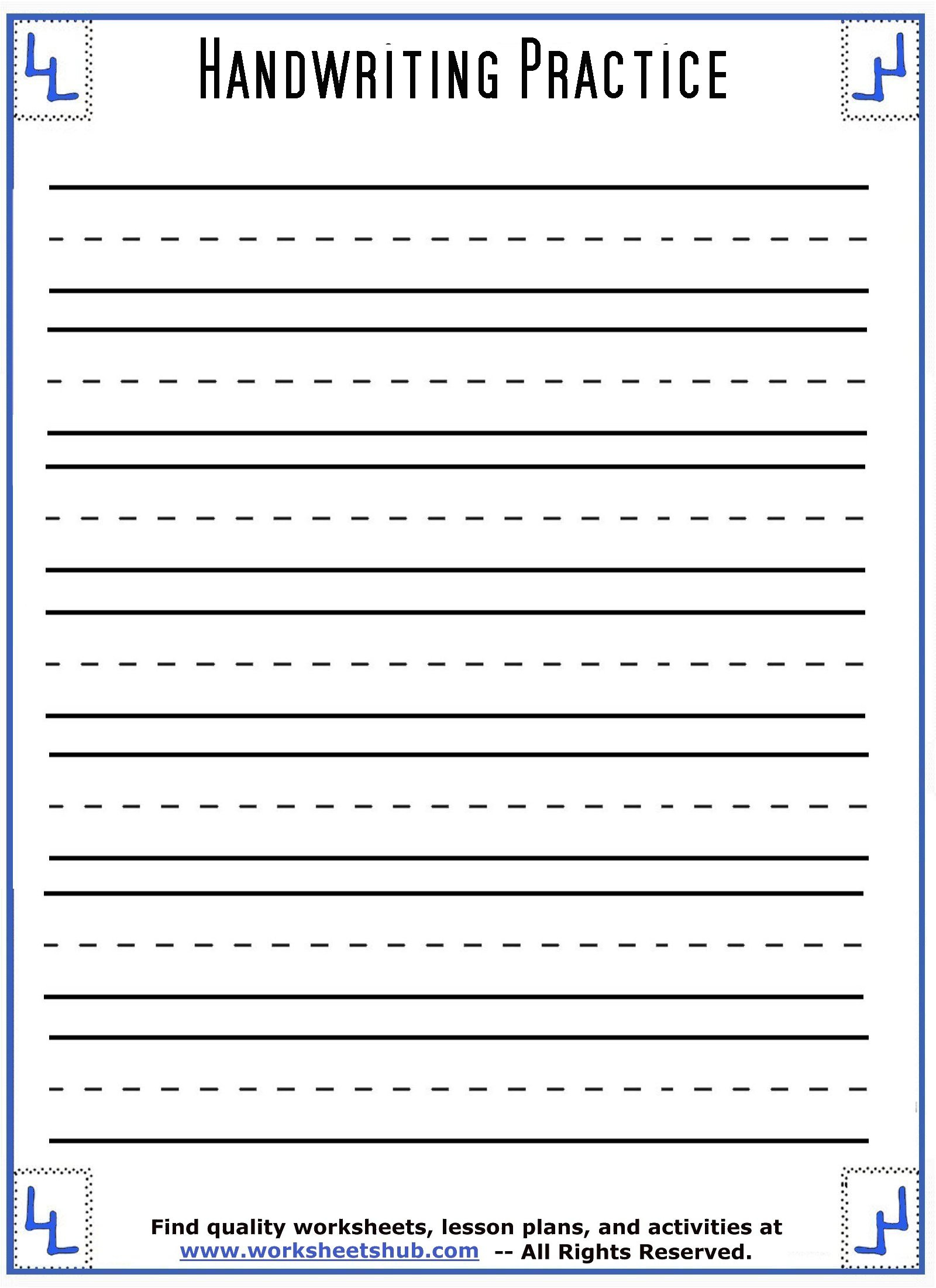 Handwriting Sheets:printable 3-Lined Paper for Lined Writing Paper Free Printable