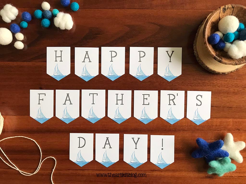Happy Father'S Day Banner {Free Printable!} - The Art Kit pertaining to Happy Fathers Day Banner Printable