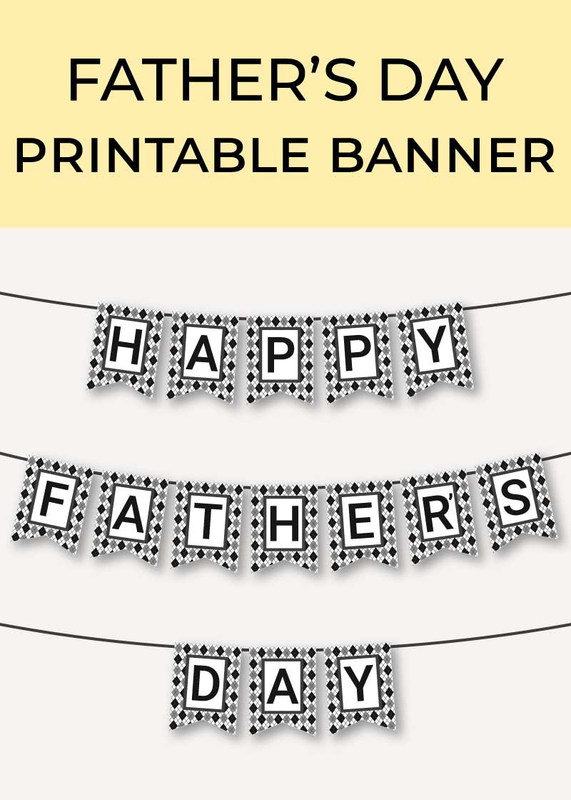 Happy Father'S Day Printable Banner - Chevron Lemon regarding Happy Fathers Day Sign Printable