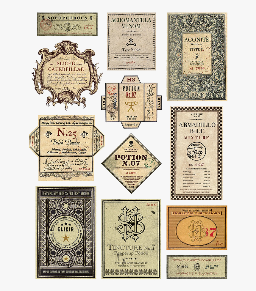 Harry Potter Free Printable Potion Labels , Png Download - Harry in Harry Potter Potion Labels Free Printable